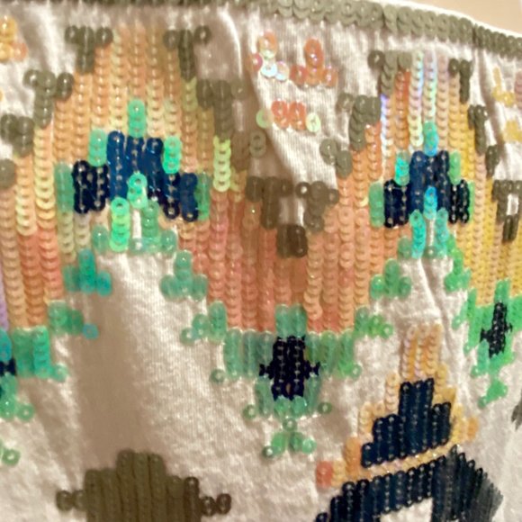 (5) Express Western Aztec Boho Sequins Artsy Art to Wear Colorful Mini S… - Picture 3 of 6